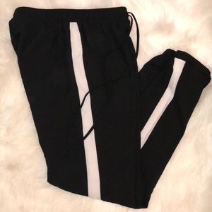 Black with white stripe Leggings